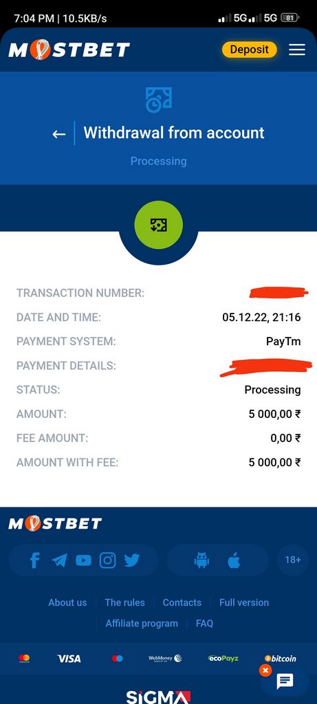 Avaliações de usuários da Mostbet